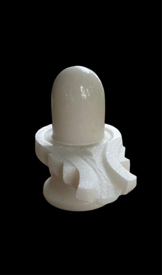 White Marble Shivling 2.5 and 3.5 Inch