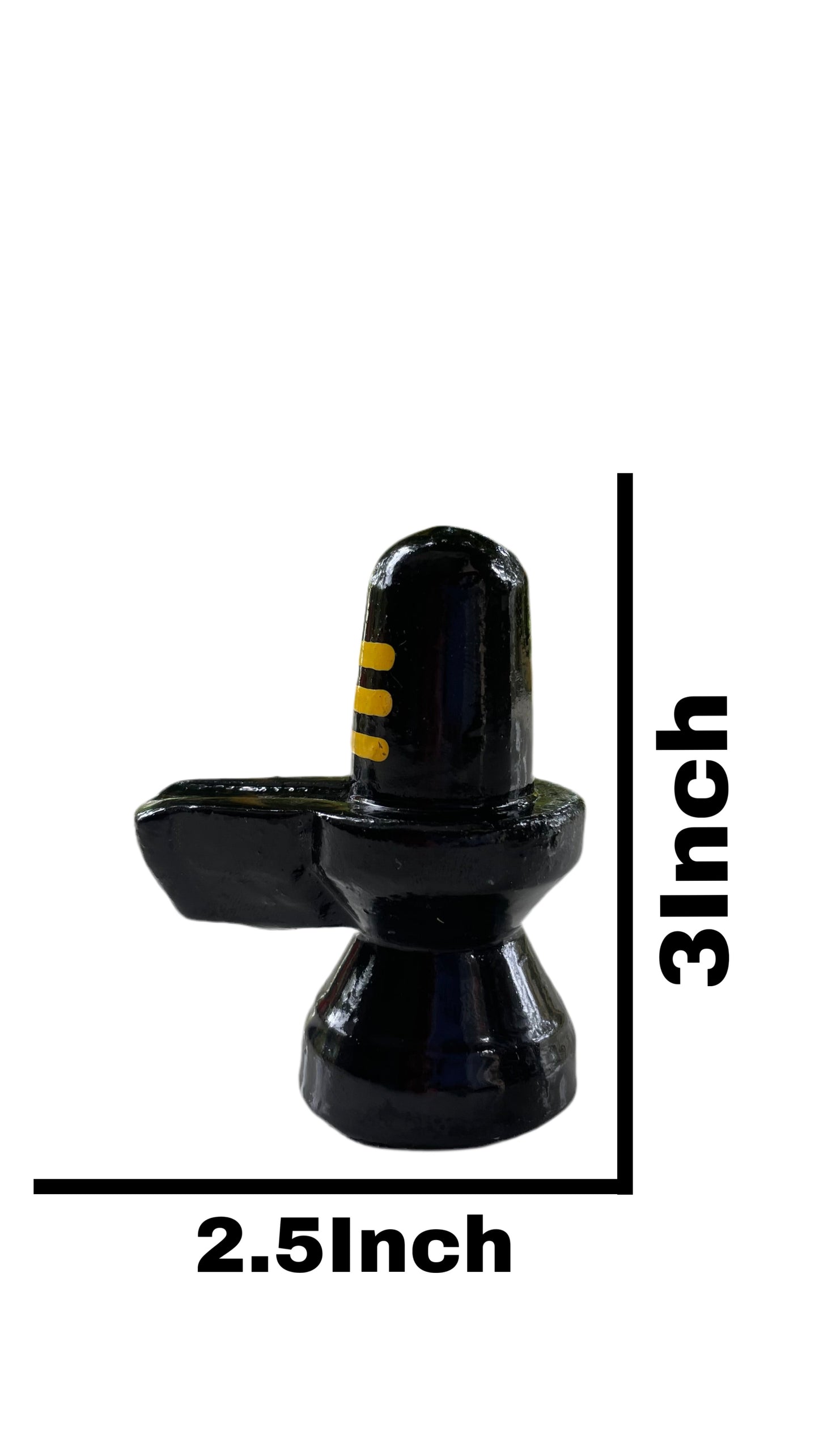 Black Shivling made of marble dust (3Inch/2.5Inch)