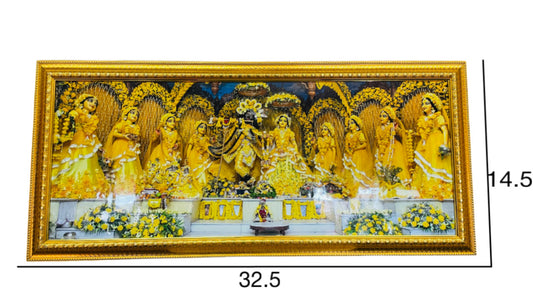 Radha Madhav Astasakhi Lamination Photo Frame, Made by ply wood (32.5×14.5) Imches,