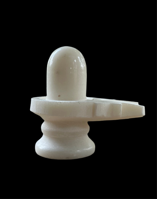 White Marble Shivling 2.5 and 3.5 Inch